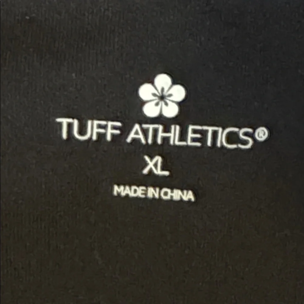 Tuff Athletics Leggings w Zip Security Pocket Gray Micro Stripe Women’s XL - Picture 9 of 12